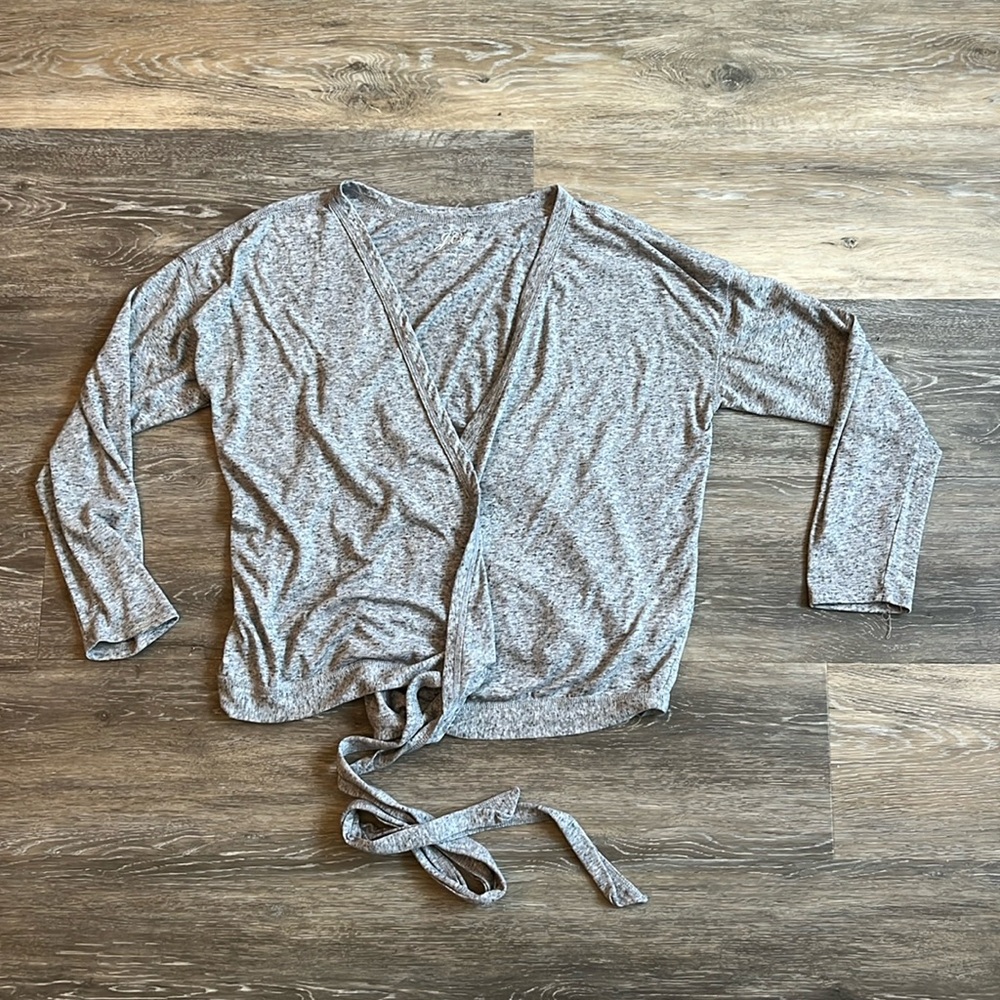 J. Crew Gray Wrap Top